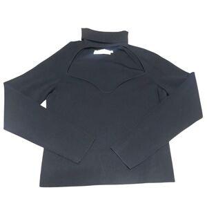 ASTR The LABEL Black Turtleneck Cutout Sweater
